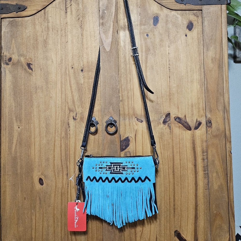 Montana West Turquoise and Black Crossbody Bag, NWT